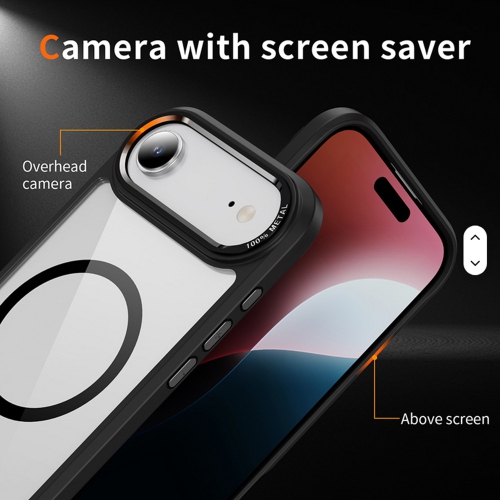 [CS] Étui transparent pour iPhone 17 Air avec MagSafe hybride pour PC rigide transparent, gris