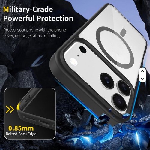 [CS] Transparent Hard PC Hybrid Magnetic MagSafe Case Cover for iPhone 17 Pro Max, Grey