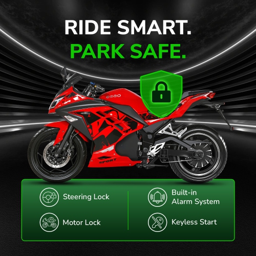 Emmo Zone MAX Electric Bike - E Bike Motorcycle - 84V30Ah Lithium - 85km Range - Full Size Sports eBike - Green