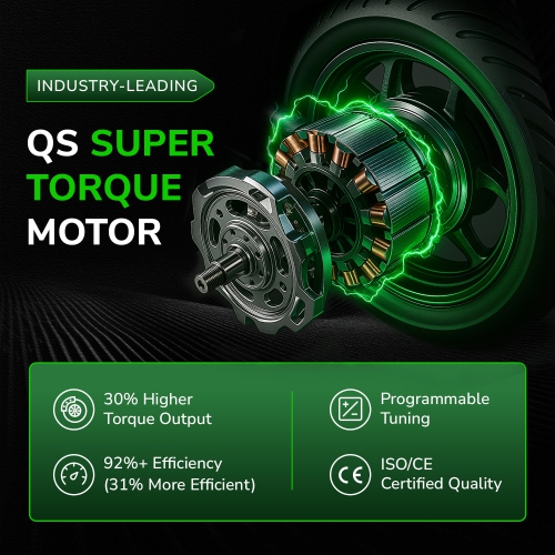 Emmo Zone MAX E Bike - Electric Motorcycle eBike - 84V 200km Range - QS Super Torque Motor - Green