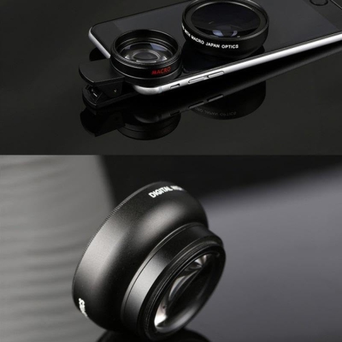 Edgestation Phone Camera Lens Set - 0.45X Wide Angle and 12.5X Macro Lens, 2 in 1 Clip-On for Most Smartphones