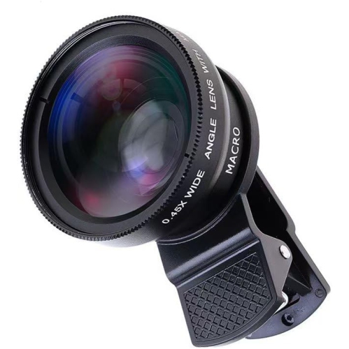 Edgestation Phone Camera Lens Set - 0.45X Wide Angle and 12.5X Macro Lens, 2 in 1 Clip-On for Most Smartphones