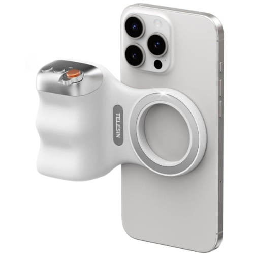 TELESIN Fun Shot Magnetic Phone Camera DSLR Style Shutter Grip with Remote Control, iPhone Camera Grip Phone Clip Handle with 1/4" for iPhone Android
