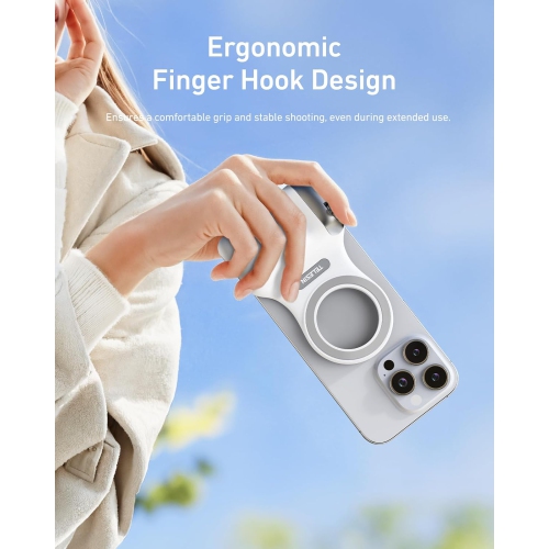 TELESIN Fun Shot Magnetic Phone Camera DSLR Style Shutter Grip with Remote Control, iPhone Camera Grip Phone Clip Handle with 1/4" for iPhone Android