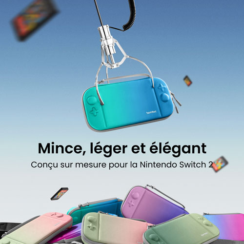 Étui mince Fancy Case-G05 de Tomtoc pour Nintendo Switch 2 - Bleu océan