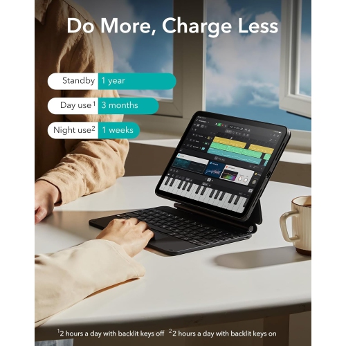 ESR iPad Pro 11 Inch Case with Keyboard, Keyboard Case, Portrait/Landscape Modes, Removable Protective Case, Rebound 360 Series, Black -