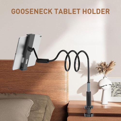 Gooseneck Tablet Holder, Flexible and Adjustable Mobile Phone Holder with Long Arms