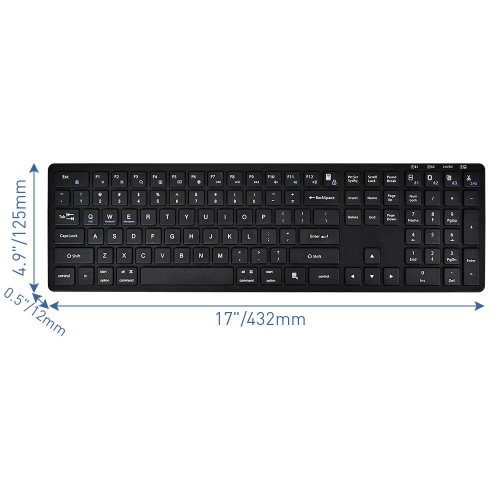 2.4G USB-C Wireless Keyboard Ultra Slim Full Size Keyboard Keypad