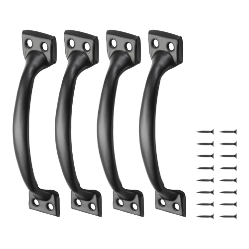 VEVOR 4Pcs 6.5 in Barn Door Handle,Rustic Fence Gate Handle, Rust-Resistant Coating, Heavy Duty Carbon Steel Outdoor Gate Handles, Easy to Install,