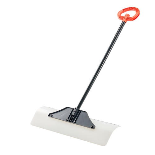 VEVOR 30 in Snow Pusher Shovel,Outdoor Snowplow Shovel with Ergonomic Grip, HDPE Plastic Blade, Winter Shovels with Segmented Handle, Metal Edged