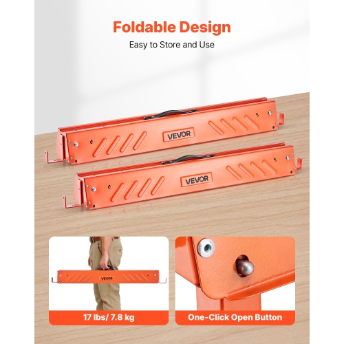 VEVOR 2 Pack Saw Horses, Folding Work Horses, 660 lbs Load Capacity Sawhorse with Heavy Duty Legs, All-Metal Portable Saw Horse with Non-Slip Foot