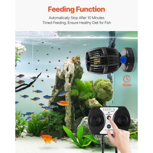 VEVOR 40W, 3963 GPH Aquarium Wave Maker,Quiet and Strong DC Powerhead, Adjustable Fish Tank Circulation Pump with Controller, Strong Magnetic Base,