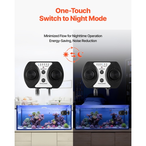 VEVOR 40W, 3963 GPH Aquarium Wave Maker,Quiet and Strong DC Powerhead, Adjustable Fish Tank Circulation Pump with Controller, Strong Magnetic Base,