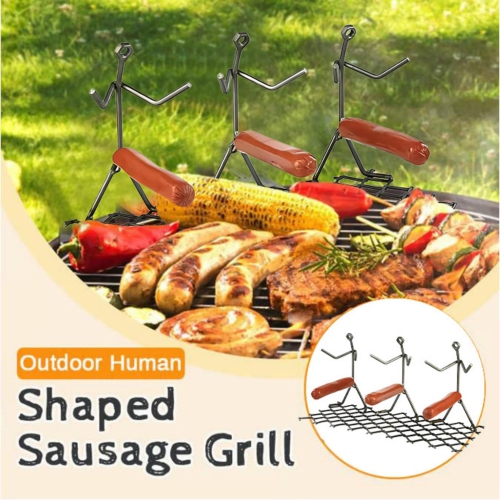 Metal Hot Dog Grill, Sausage Grill, Creative Barbecue Grill Suitable for Outdoor Travel, Camping