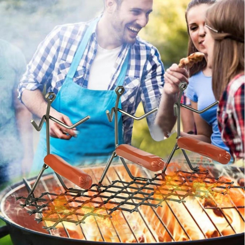 Metal Hot Dog Grill, Sausage Grill, Creative Barbecue Grill Suitable for Outdoor Travel, Camping