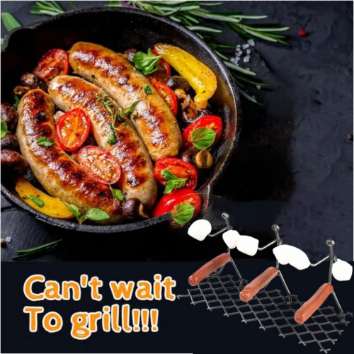 Metal Hot Dog Grill, Sausage Grill, Creative Barbecue Grill Suitable for Outdoor Travel, Camping