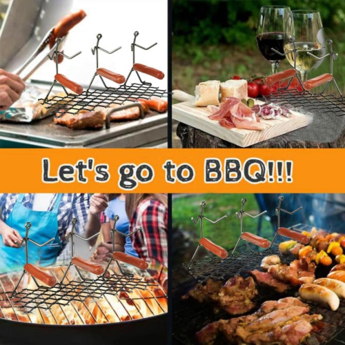 Metal Hot Dog Grill, Sausage Grill, Creative Barbecue Grill Suitable for Outdoor Travel, Camping