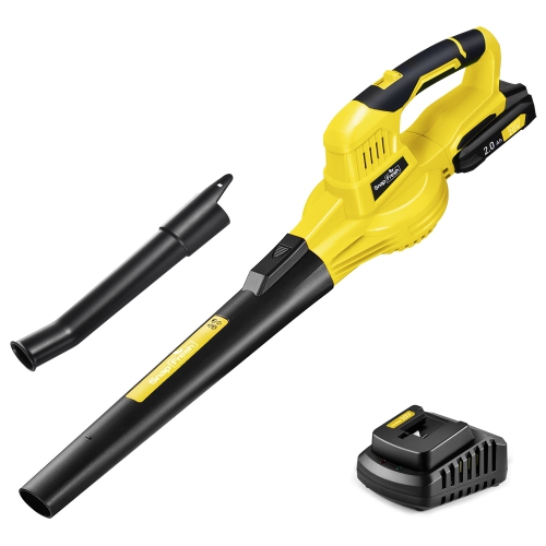 Souffleuse à feuilles sans fil 20&nbsp;V de SnapFresh avec batterie 2,0&nbsp;Ah et chargeur pour jardin de pelouse