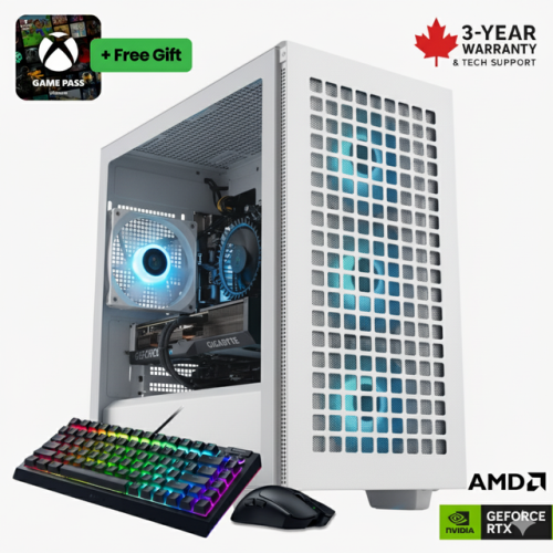 Essential Pro Gaming PC – NVIDIA RTX 5070 | AMD Ryzen 7 8700F | 32 GB DDR5-5600 | 2 TB SSD | Wi‑Fi | Xbox Game Pass - White