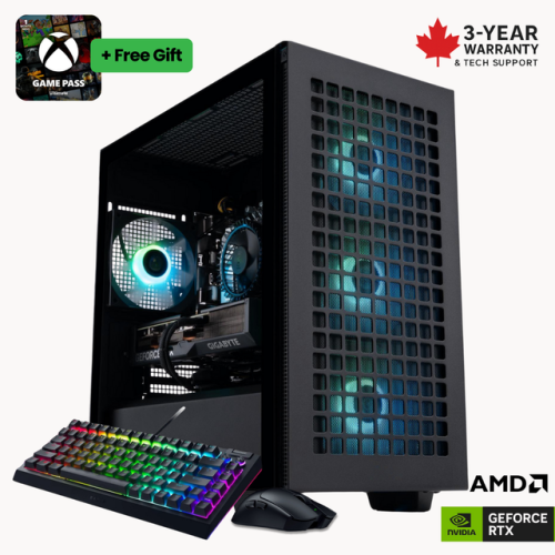 6-in-1 Essential Pro Gaming Bundle – GeForce RTX 5060 Ti 16GB 180Hz Monitor, Mouse, Keyboard, Desk, Chair, Headset | AMD Ryzen 7 8700F | 32 GB