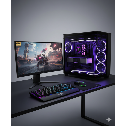 5-in-1 Supreme Pro Gaming Bundle – NVIDIA GeForce RTX 5090 4K Monitor, Mouse, Keyboard, Headset | AMD Ryzen 9 9950X3D | 64 GB DDR5-5600 | 2 TB SSD -