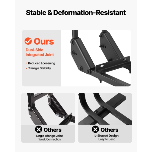 VEVOR 17.7 x 9.3 x 35.6 Inch Golf Cart Grab Bar, Compatible with Most Golf Carts with Metal Footplates, No Modification Needed, 27.5 to 33.5 Inch