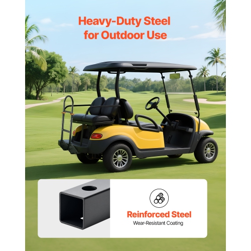 VEVOR 17.7 x 9.3 x 35.6 Inch Golf Cart Grab Bar, Compatible with Most Golf Carts with Metal Footplates, No Modification Needed, 27.5 to 33.5 Inch