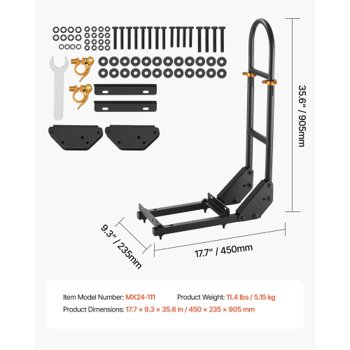 VEVOR 17.7 x 9.3 x 35.6 Inch Golf Cart Grab Bar, Compatible with Most Golf Carts with Metal Footplates, No Modification Needed, 27.5 to 33.5 Inch
