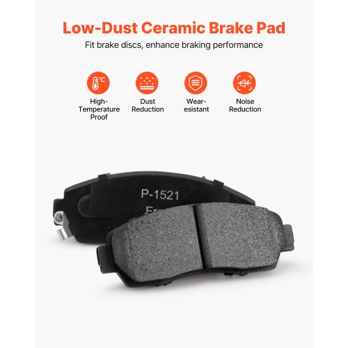 VEVOR R-31455 Front & Rear Brake Kit Compatible with 2012-2016 Honda CR-V, 12 inch Hollow Structure Front Rotors, 12 inch Solid Structure Rear Rotors