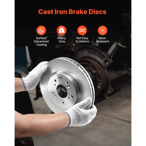 VEVOR R-31455 Front & Rear Brake Kit Compatible with 2012-2016 Honda CR-V, 12 inch Hollow Structure Front Rotors, 12 inch Solid Structure Rear Rotors