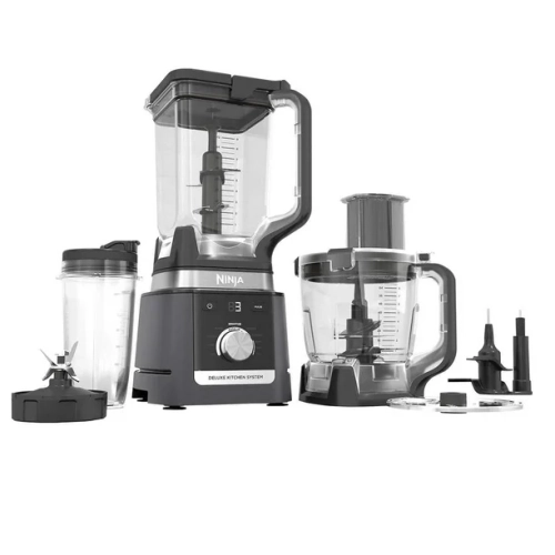 NINJA  Refurbished (Good) - Co905Ks Deluxe Kitchen System, 1600 Wp Auto-Iq Base, 88-OZ. Picther, 9-Cup Deluxe Food Processor, Single-Serve Cups