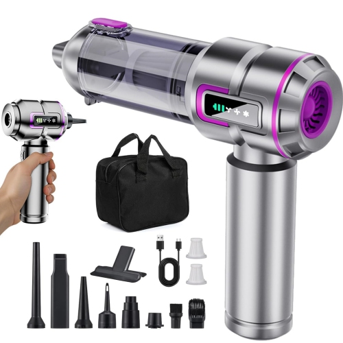 NIERBO Car Vacuum Cleaner Cordless with Battery Display, 23000PA Mini Handheld, 4-in-1 Compressed Air Duster & Air Blower & Pump with Brushless Motor