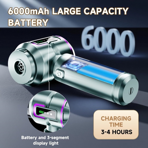 NIERBO Car Vacuum Cleaner Cordless with Battery Display, 23000PA Mini Handheld, 4-in-1 Compressed Air Duster & Air Blower & Pump with Brushless Motor