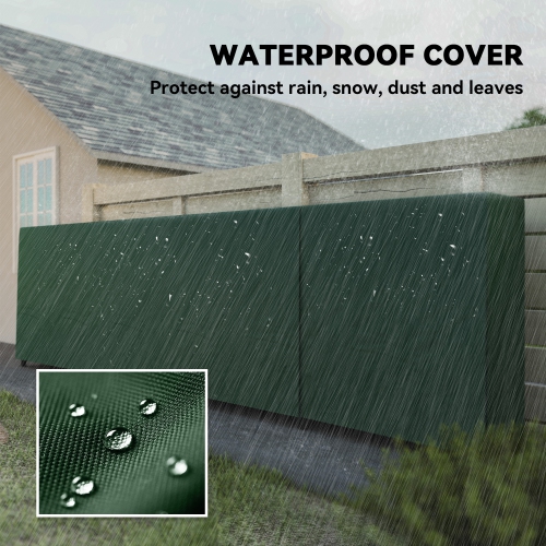 Outsunny 12 ft Firewood Rack with Waterproof Cover, Heavy Duty Metal Log Store Indoors with Steel Chains, Log Storage Holder for Outdoor Indoor