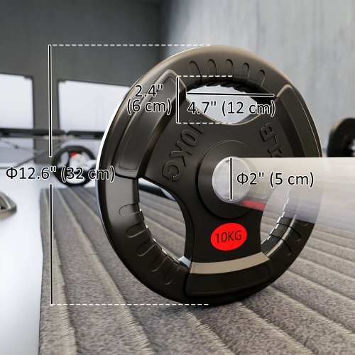 Ensemble de 2 disques Soozier, ensemble de poids de 2 po avec trois poignées pour haltérophilie et entraînement musculaire à domicile, 2