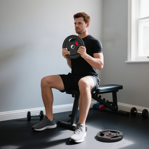 Ensemble de 2 disques Soozier, ensemble de poids de 2&nbsp;po avec trois poignées pour haltérophilie et entraînement musculaire à domicile, 2