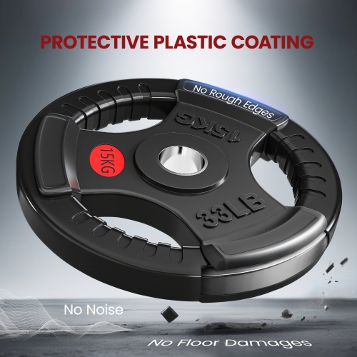 Ensemble de 2 disques Soozier, ensemble de poids de 2&nbsp;po avec trois poignées pour haltérophilie et entraînement musculaire à domicile, 2