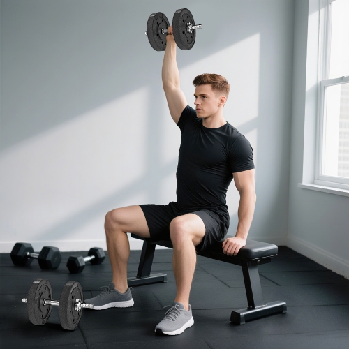 Ensemble de 4 disques Soozier, ensemble d'haltères de 1&nbsp;po pour entraînement musculaire et haltérophilie à domicile, 4 11&nbsp;lb, noir