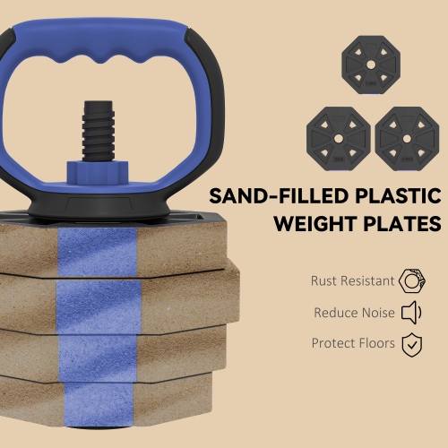 Ensemble d'haltères réglables 4-en-1 de Soozier, utilisés comme haltères, haltères, support de poussée, 55 lb – Ensemble de poids gratuits pour