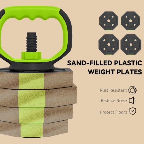 Ensemble d'haltères réglables 4-en-1 de Soozier, utilisés comme haltères, haltères, support de poussée, 66 lb – Ensemble de poids gratuits pour
