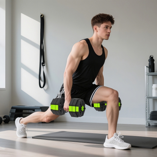 Ensemble d'haltères réglables 4-en-1 de Soozier, utilisés comme haltères, haltères, support de poussée, 66 lb – Ensemble de poids gratuits pour