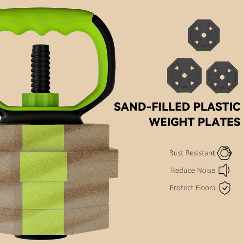Ensemble d'haltères réglables 4-en-1 de Soozier, utilisés comme haltères, haltères, support de poussée, 44&nbsp;lb – Ensemble de poids gratuits pour