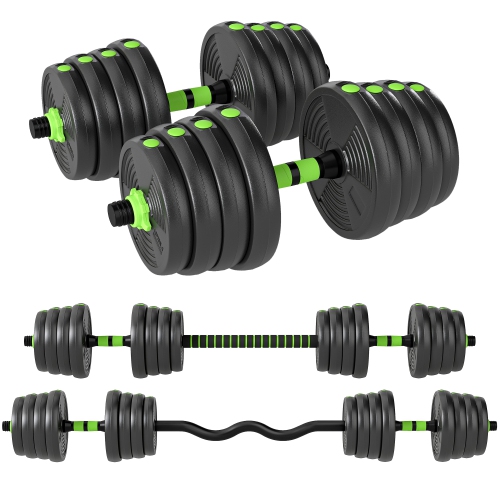 Soozier Adjustable Dumbbell Set, 3 in 1 Weights Dumbbells Set for Home Gym, 66lb Free Weights with Connector and Non-Slip Grip, Fitness Strength