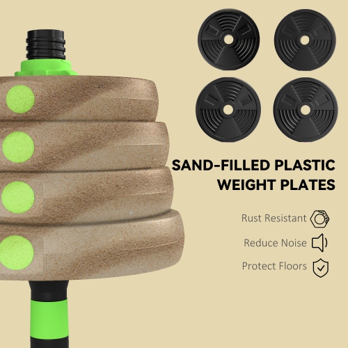 Soozier Adjustable Dumbbell Set, 3 in 1 Weights Dumbbells Set for Home Gym, 66lb Free Weights with Connector and Non-Slip Grip, Fitness Strength