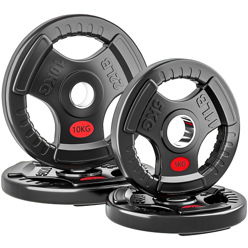 Ensemble de 4 disques Soozier, ensemble de poids de 2&nbsp;po avec trois poignées pour haltérophilie et entraînement musculaire à domicile, 2