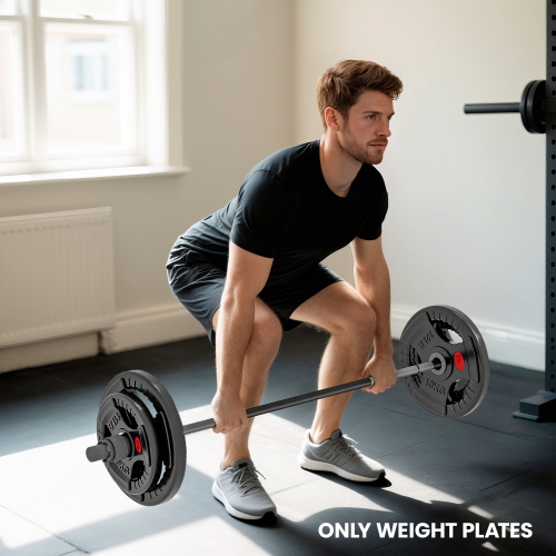 Ensemble de 4 disques Soozier, ensemble de poids de 2&nbsp;po avec trois poignées pour haltérophilie et entraînement musculaire à domicile, 2