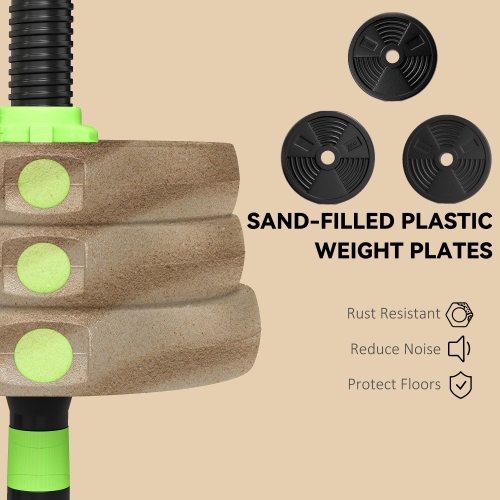 Soozier Adjustable Dumbbell Set, 3 in 1 Weights Dumbbells Set for Home Gym, 44lb Free Weights with Connector and Non-Slip Grip, Fitness Strength