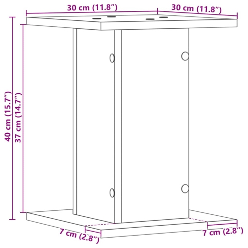 vidaXL Speaker Stands 2 pcs Black Oak 30 x 30 x 40 cm Engineered Wood