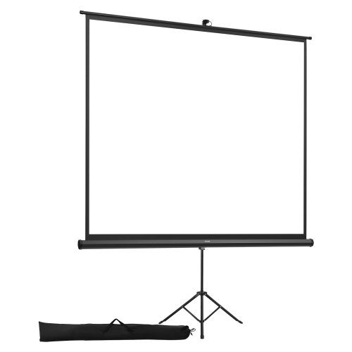 VEVOR 70 x 70 Inch Projector Screen with Stand,160° Wide Angle Indoor Outdoor Projection Screen, 1:1 4K HD Wrinkleless Portable Tripod Screens with