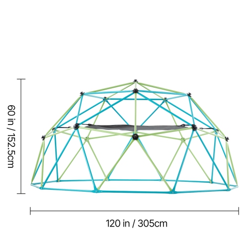 VEVOR Climbing Dome, 10FT Geometric Dome Climber with Swing & Hammock,1000LBS Loading Kid's Jungle Gym,Outdoor Backyard Climbing Equipment for Boys